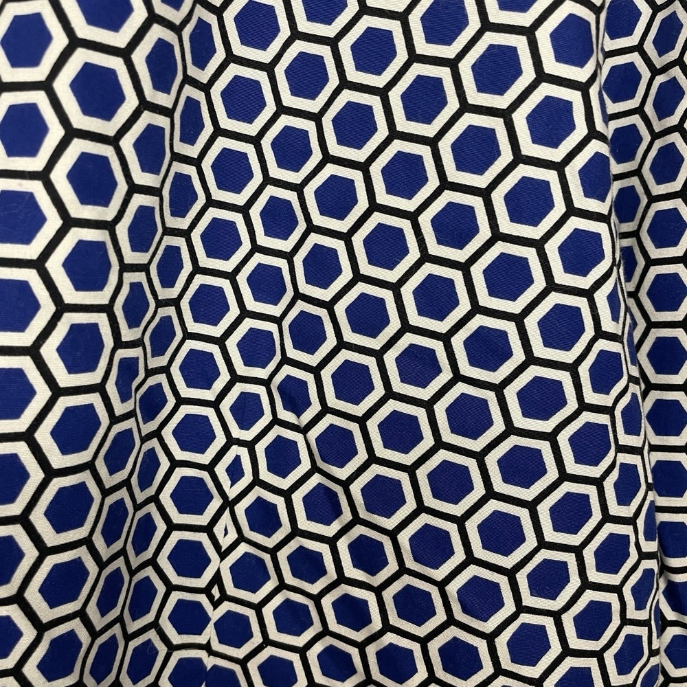 Chico's No-Iron Blouse Geometric Button Up Shirt Blue 4 US XXL - Picture 3 of 7